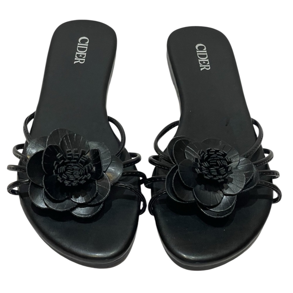 CIDER ORCHIRD BLACK MULTI STRAP SANDALS SZ 6